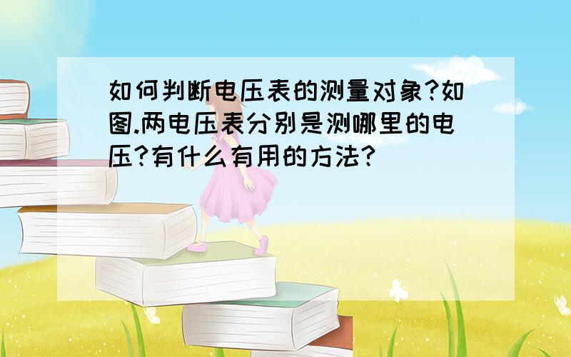 如何判断电压表的测量对象?如图.两电压表分别是测哪里的电压?有什么有用的方法?