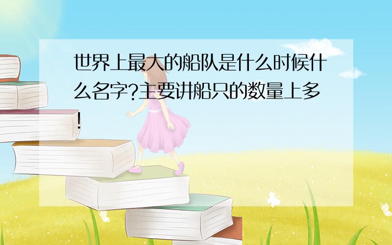 世界上最大的船队是什么时候什么名字?主要讲船只的数量上多!