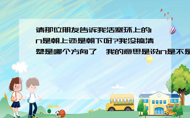 请那位朋友告诉我活塞环上的IN是朝上还是朝下呀?我没搞清楚是哪个方向了,我的意思是说IN是不是安装的位置就是车子的上方?