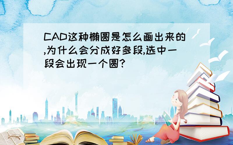 CAD这种椭圆是怎么画出来的,为什么会分成好多段,选中一段会出现一个圆?