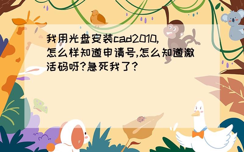 我用光盘安装cad2010,怎么样知道申请号,怎么知道激活码呀?急死我了?