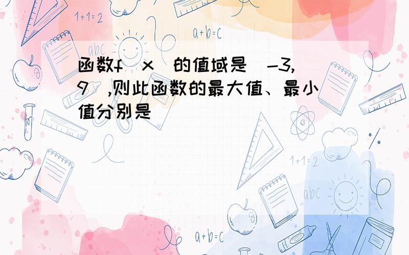 函数f(x)的值域是[-3,9],则此函数的最大值、最小值分别是______