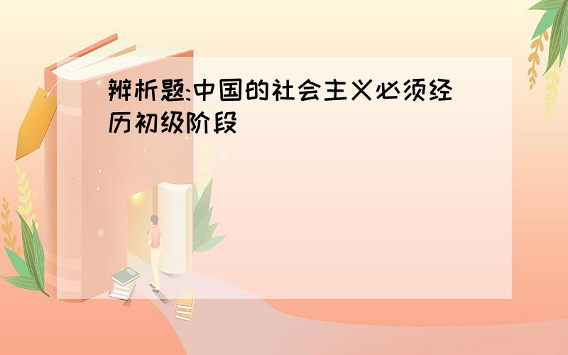 辨析题:中国的社会主义必须经历初级阶段