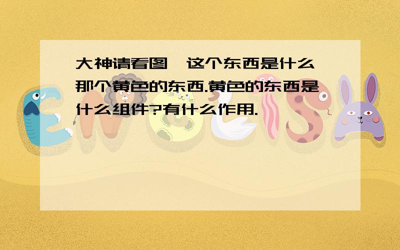 大神请看图,这个东西是什么,那个黄色的东西.黄色的东西是什么组件?有什么作用.