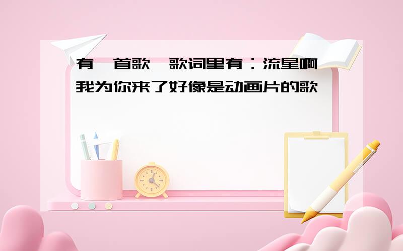 有一首歌,歌词里有：流星啊,我为你来了好像是动画片的歌