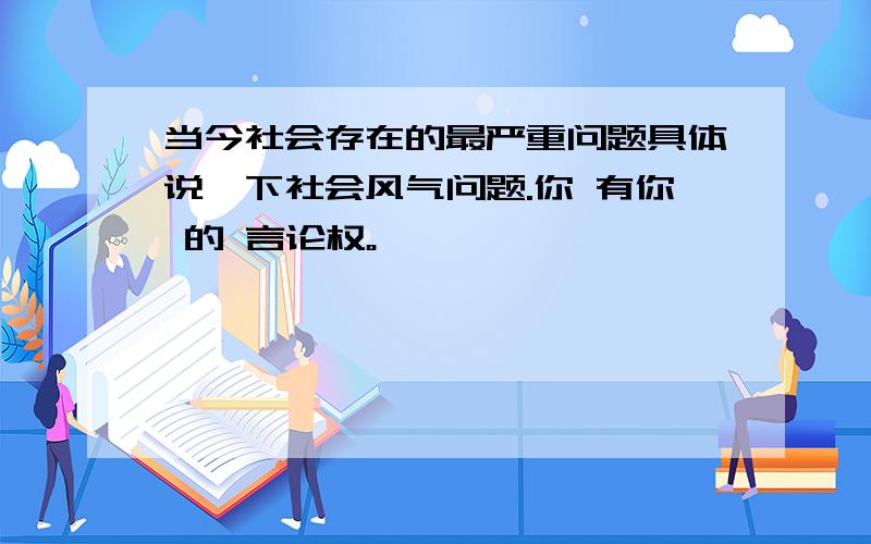 当今社会存在的最严重问题具体说一下社会风气问题.你 有你 的 言论权。