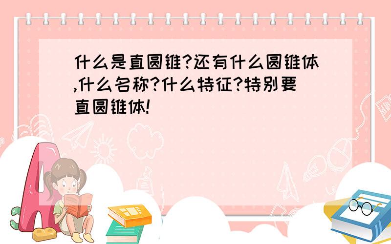 什么是直圆锥?还有什么圆锥体,什么名称?什么特征?特别要直圆锥体!