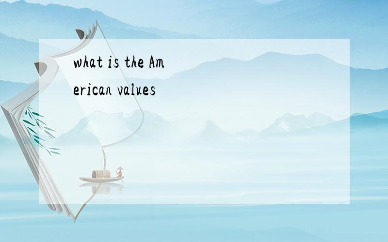 what is the American values