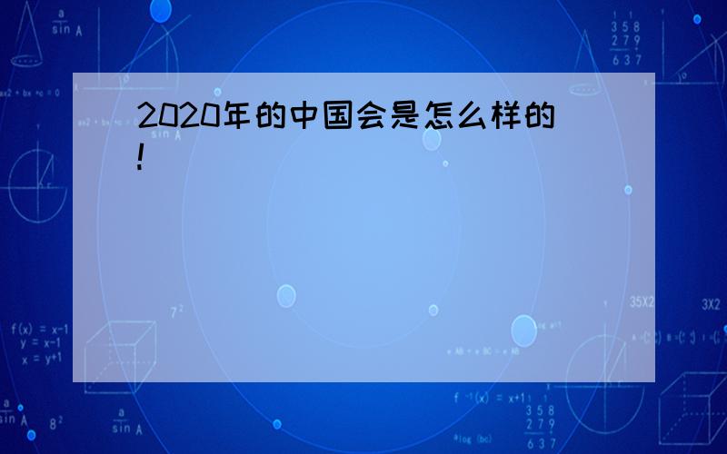 2020年的中国会是怎么样的!