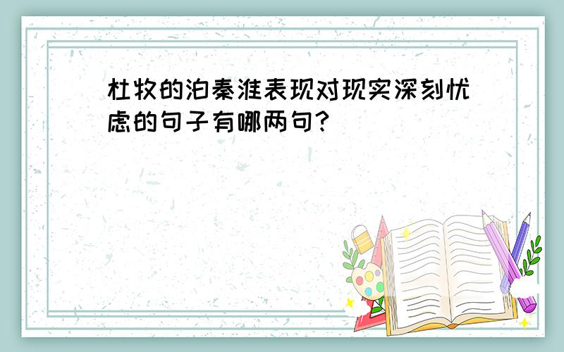 杜牧的泊秦淮表现对现实深刻忧虑的句子有哪两句?