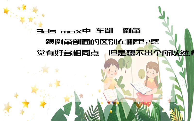 3ds max中 车削,倒角,跟倒角剖面的区别在哪里?感觉有好多相同点,但是想不出个所以然.希望达人帮我个忙用最简介的语言说出其中不同之处.