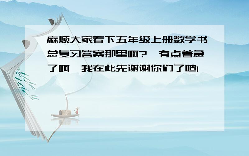 麻烦大家看下五年级上册数学书总复习答案那里啊?　有点着急了啊,我在此先谢谢你们了喳1