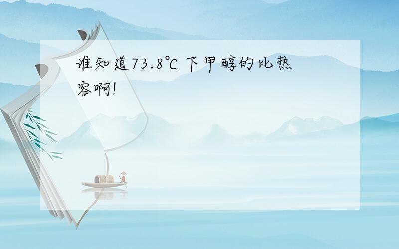 谁知道73.8℃下甲醇的比热容啊!