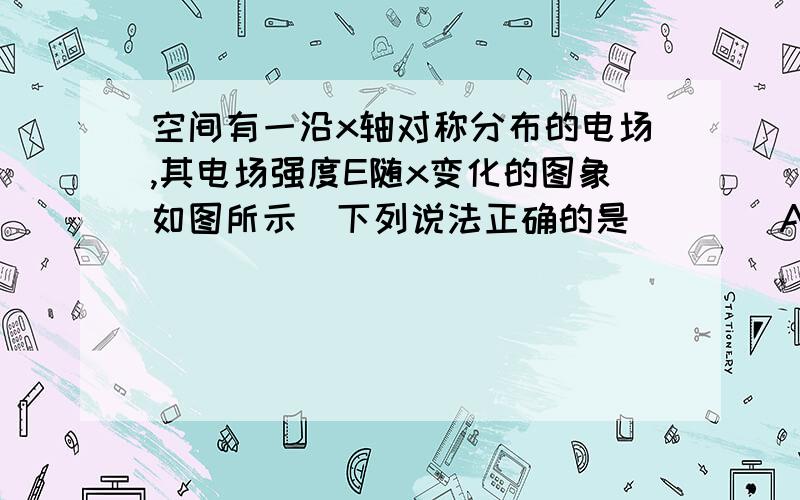 空间有一沿x轴对称分布的电场,其电场强度E随x变化的图象如图所示．下列说法正确的是（　　）A．O点的电势最低B．x2点的电势最高C．x1和-x1两点的电势相等D．x1和x3两点的电势相等