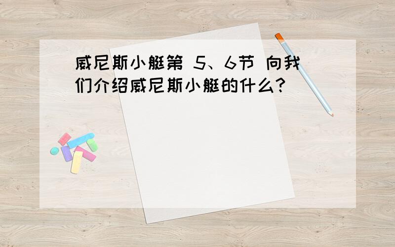 威尼斯小艇第 5、6节 向我们介绍威尼斯小艇的什么?