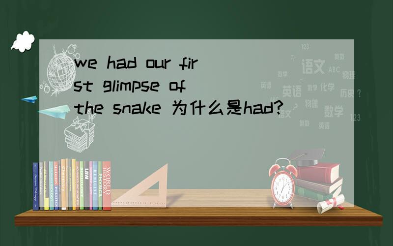 we had our first glimpse of the snake 为什么是had?