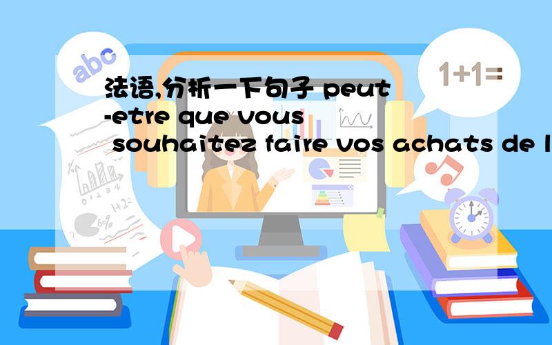 法语,分析一下句子 peut-etre que vous souhaitez faire vos achats de la semaine ou du mois?de la和du是部分冠词吗?在这里为什么要用部分冠词呢?