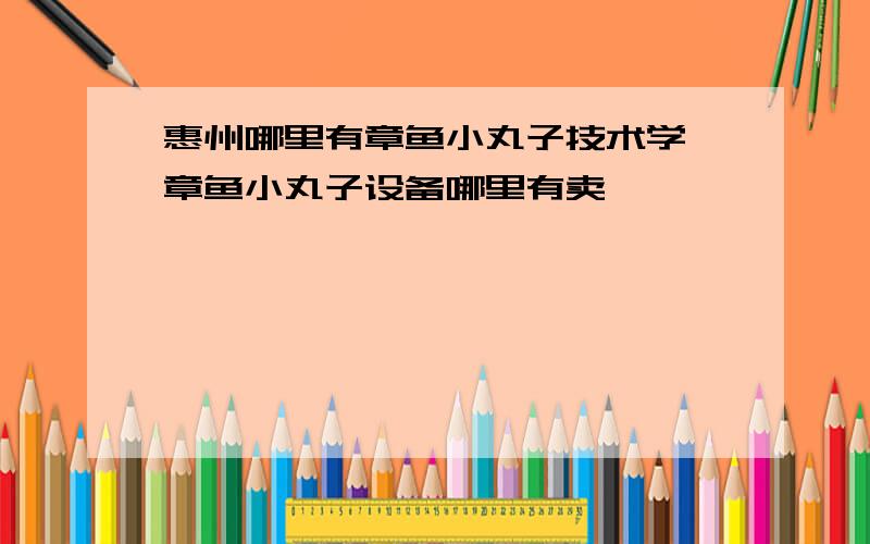 惠州哪里有章鱼小丸子技术学 章鱼小丸子设备哪里有卖