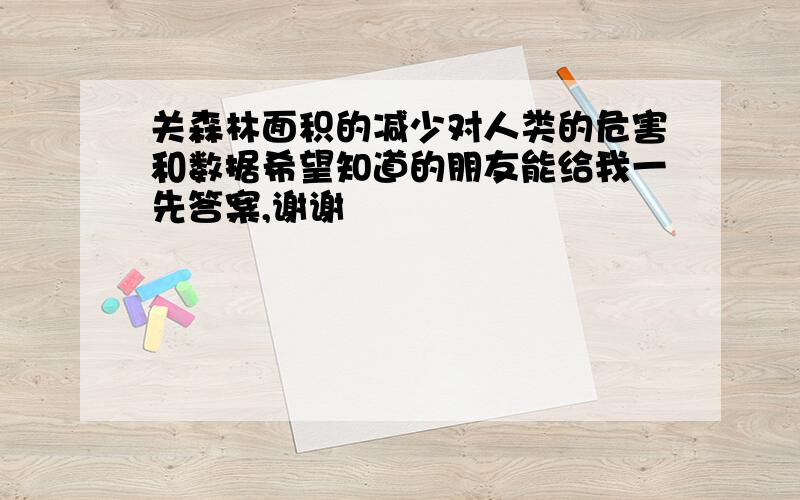 关森林面积的减少对人类的危害和数据希望知道的朋友能给我一先答案,谢谢