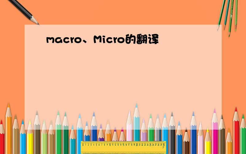 macro、Micro的翻译