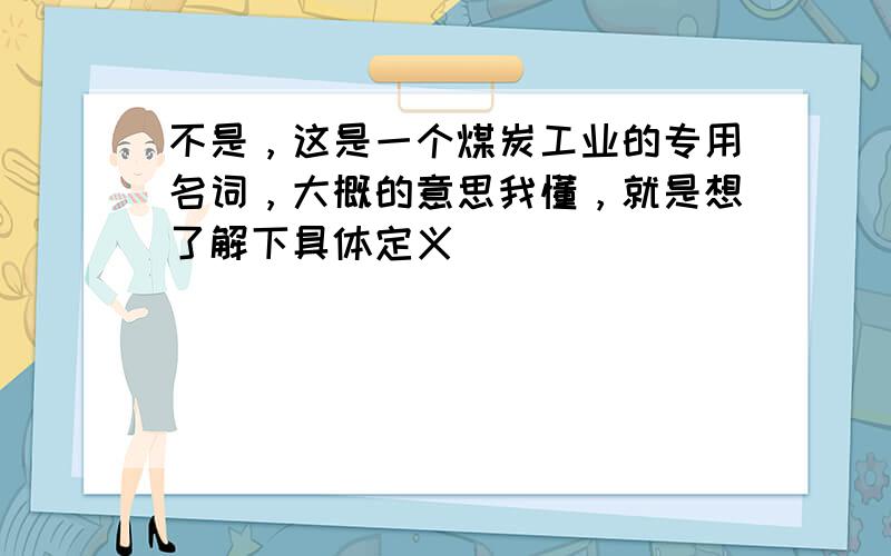 不是，这是一个煤炭工业的专用名词，大概的意思我懂，就是想了解下具体定义