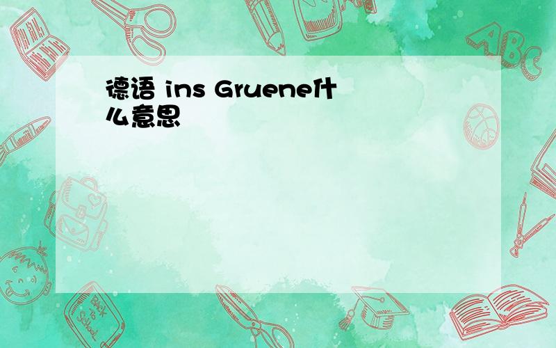 德语 ins Gruene什么意思