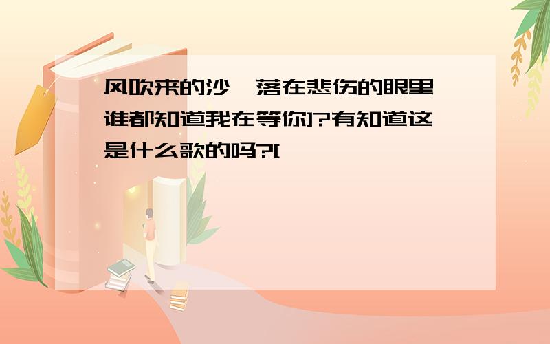 风吹来的沙,落在悲伤的眼里,谁都知道我在等你]?有知道这是什么歌的吗?[