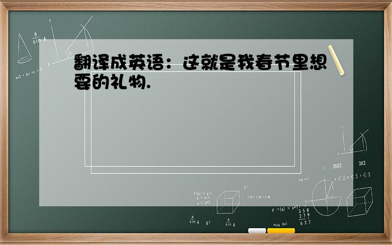 翻译成英语：这就是我春节里想要的礼物.