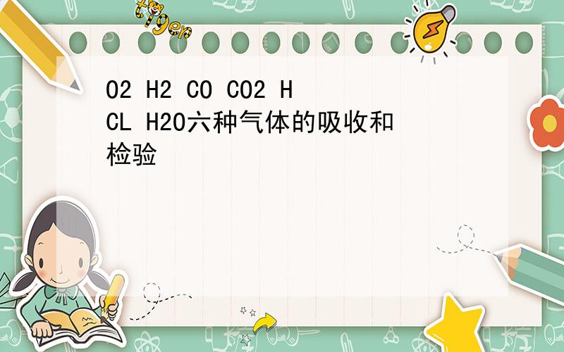 O2 H2 CO CO2 HCL H2O六种气体的吸收和检验