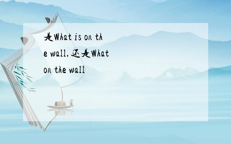 是What is on the wall,还是What on the wall