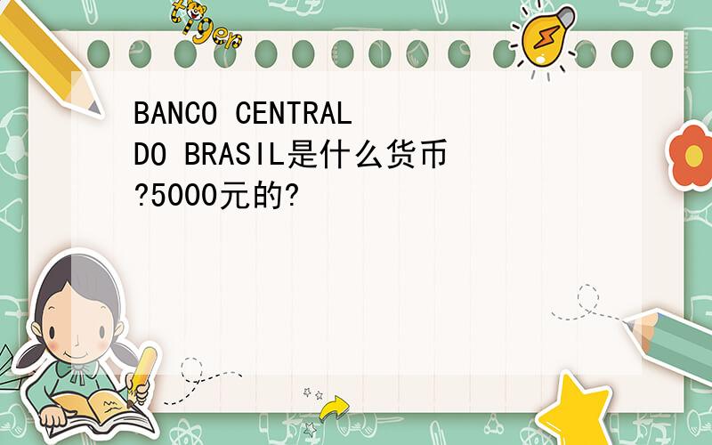 BANCO CENTRAL DO BRASIL是什么货币?5000元的?