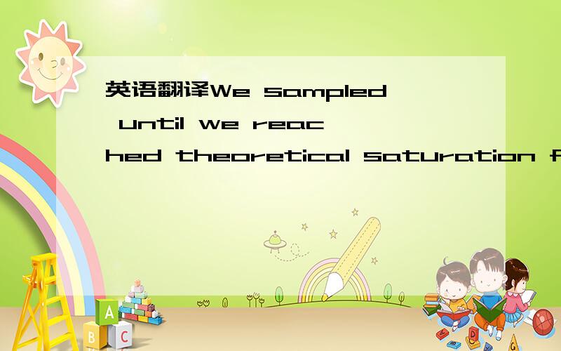 英语翻译We sampled until we reached theoretical saturation for the transformation process,i.e.until a recurring pattern for the transformation emerged from our interviews.