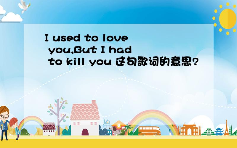 I used to love you,But I had to kill you 这句歌词的意思?