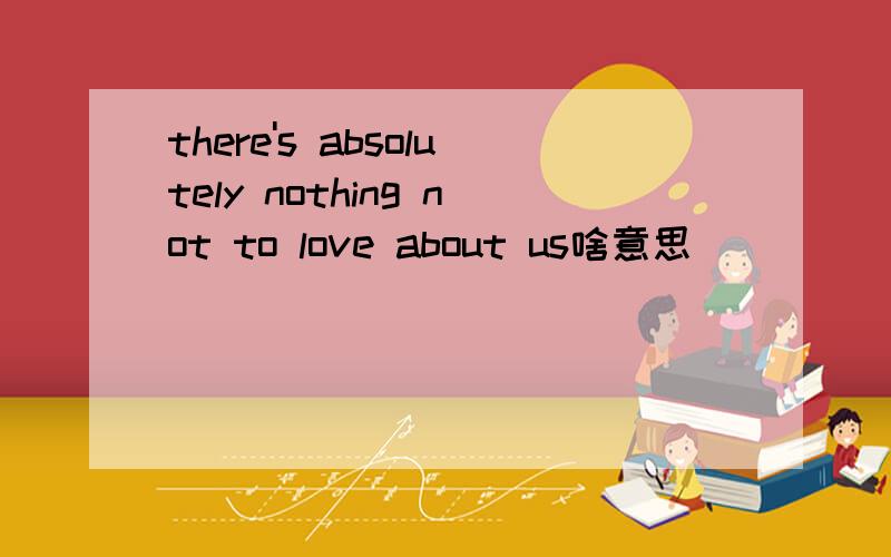 there's absolutely nothing not to love about us啥意思