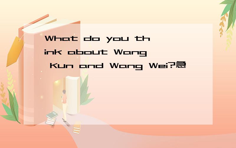 What do you think about Wang Kun and Wang Wei?急