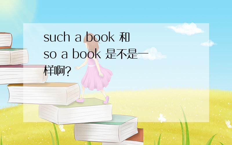 such a book 和 so a book 是不是一样啊?