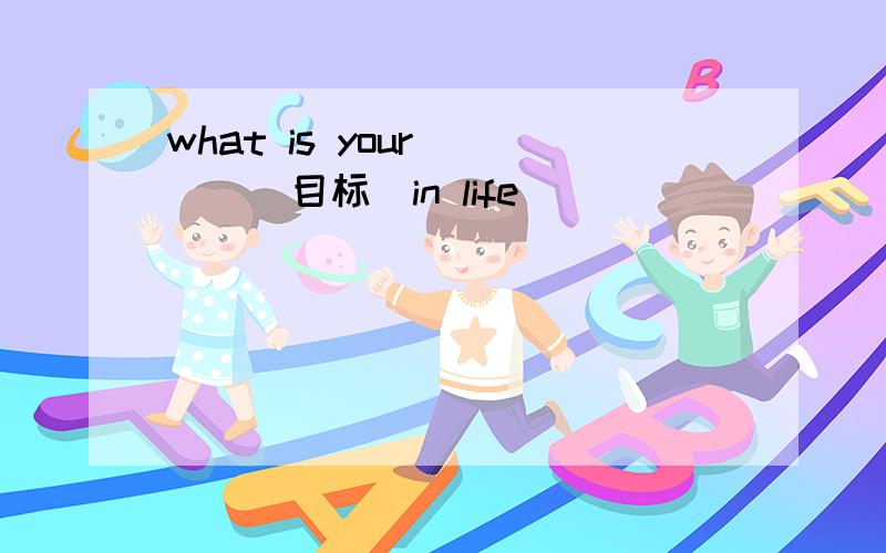 what is your____(目标)in life