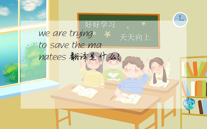 we are trying to save the manatees 翻译是什么?