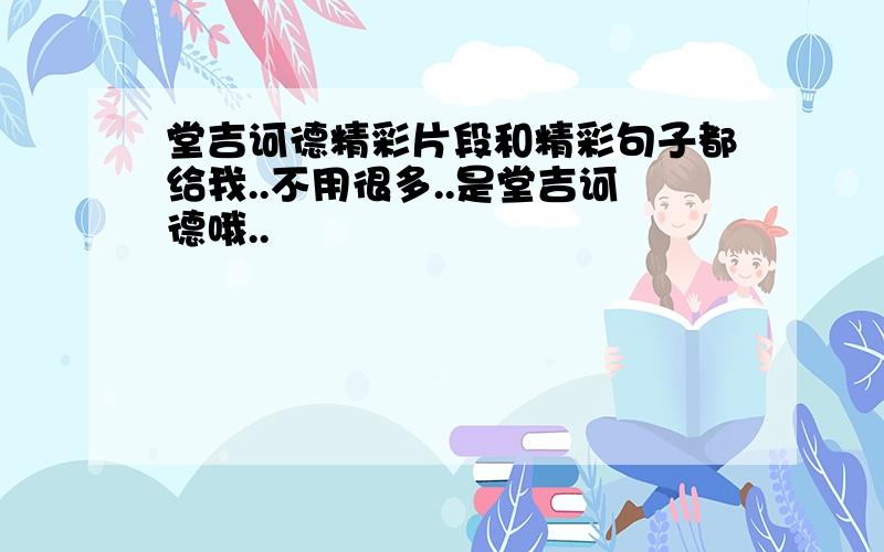 堂吉诃德精彩片段和精彩句子都给我..不用很多..是堂吉诃德哦..