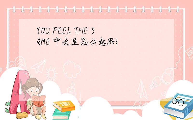 YOU FEEL THE SAME 中文是怎么意思?