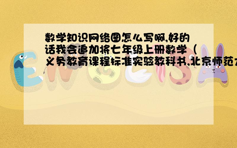 数学知识网络图怎么写啊,好的话我会追加将七年级上册数学（义务教育课程标准实验教科书,北京师范大学出版社）每章做一知识网络图,并附典型例题和解答什么叫知识网络图?最好能举个例