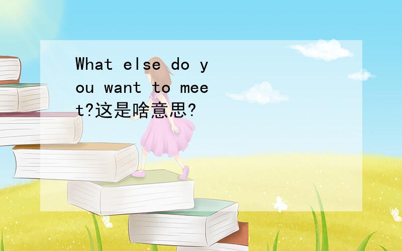 What else do you want to meet?这是啥意思?