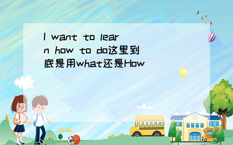 I want to learn how to do这里到底是用what还是How