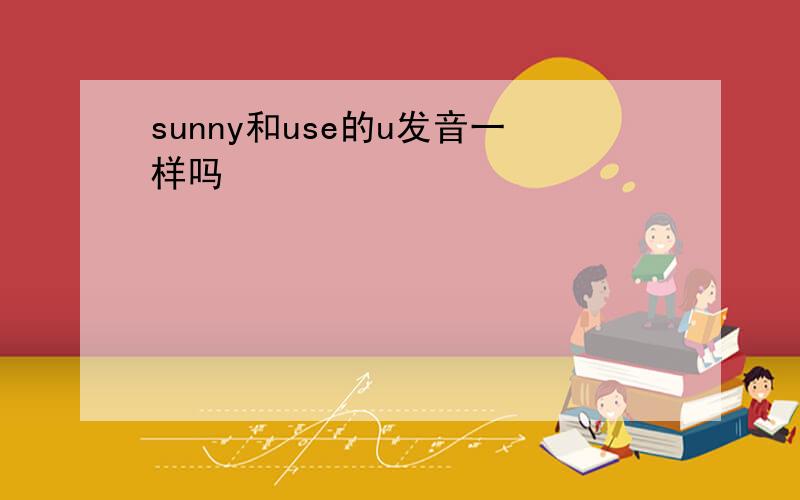 sunny和use的u发音一样吗