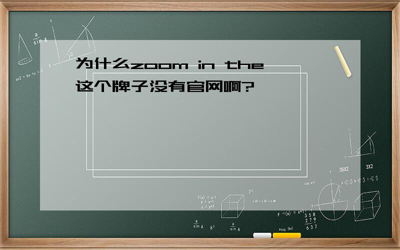 为什么zoom in the这个牌子没有官网啊?