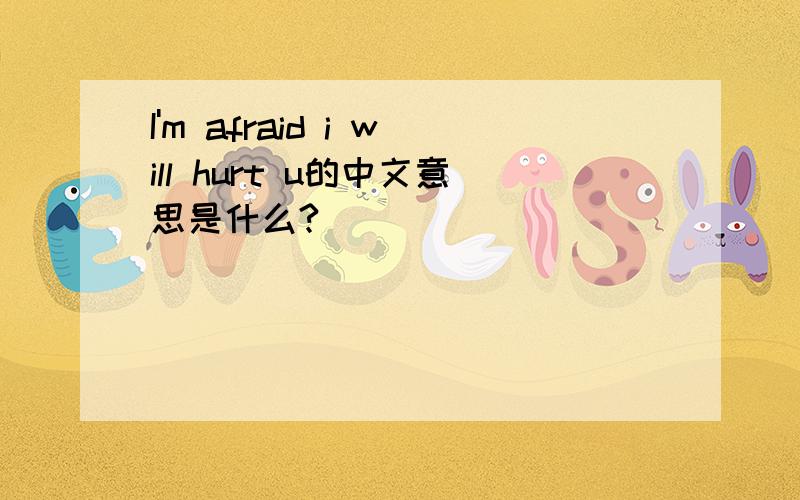 I'm afraid i will hurt u的中文意思是什么?