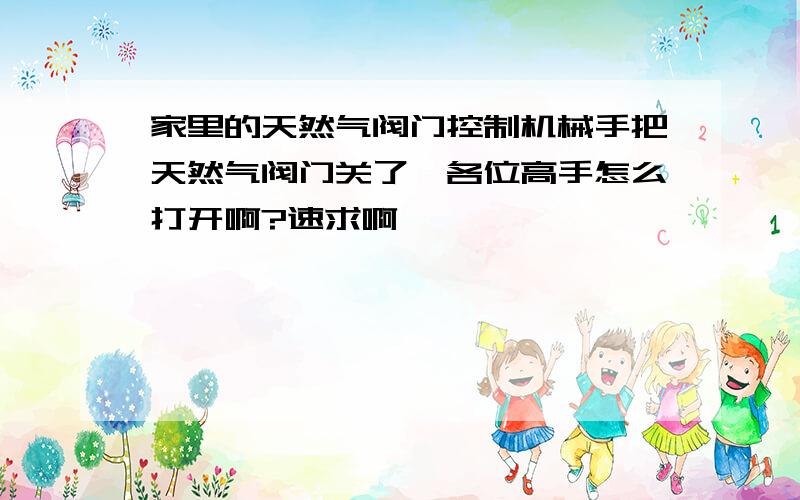 家里的天然气阀门控制机械手把天然气阀门关了,各位高手怎么打开啊?速求啊