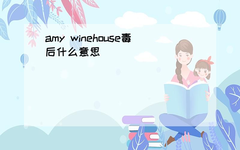 amy winehouse毒后什么意思