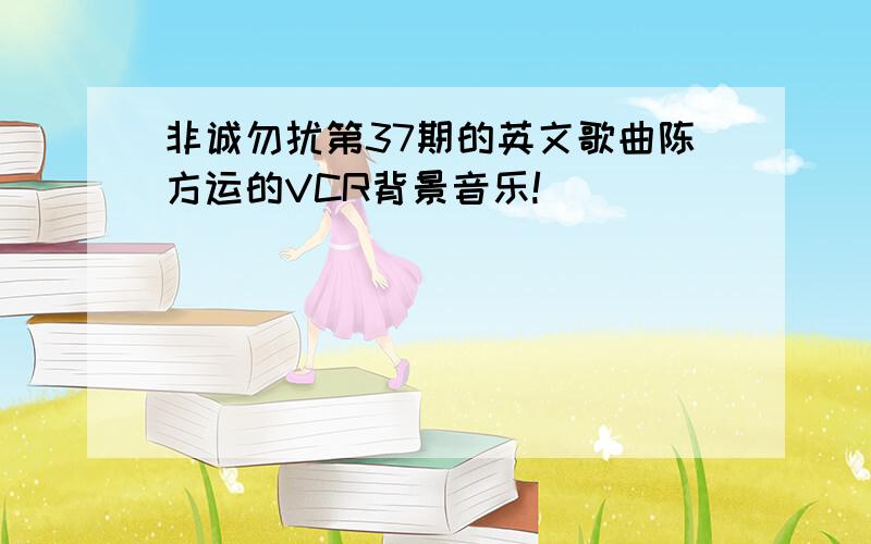 非诚勿扰第37期的英文歌曲陈方运的VCR背景音乐!