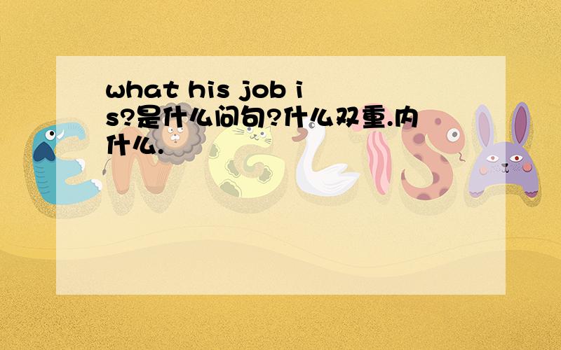 what his job is?是什么问句?什么双重.内什么.